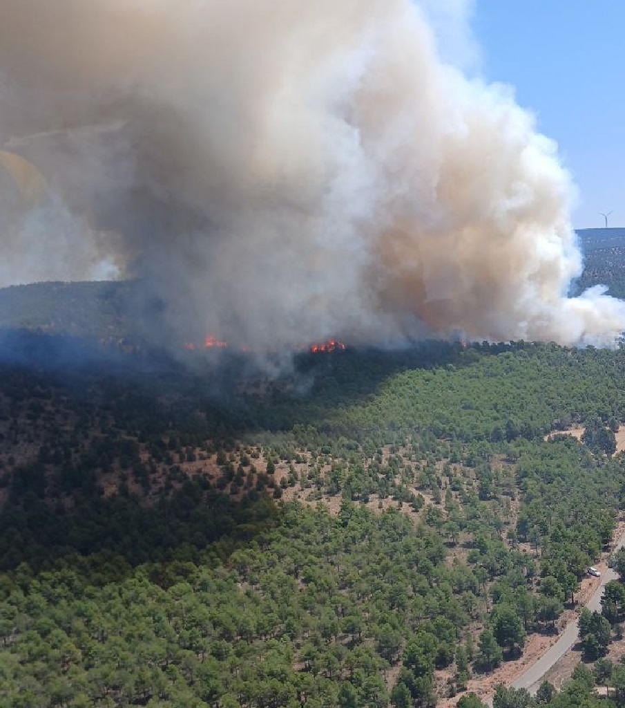 Cerca de 300 hectáreas calcinadas en el incendio forestal en Corbalán, que “evoluciona de forma favorable”