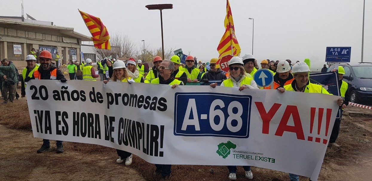 Reclaman “el inmediato inicio de las obras” de la A-68 en el Bajo Aragón histórico