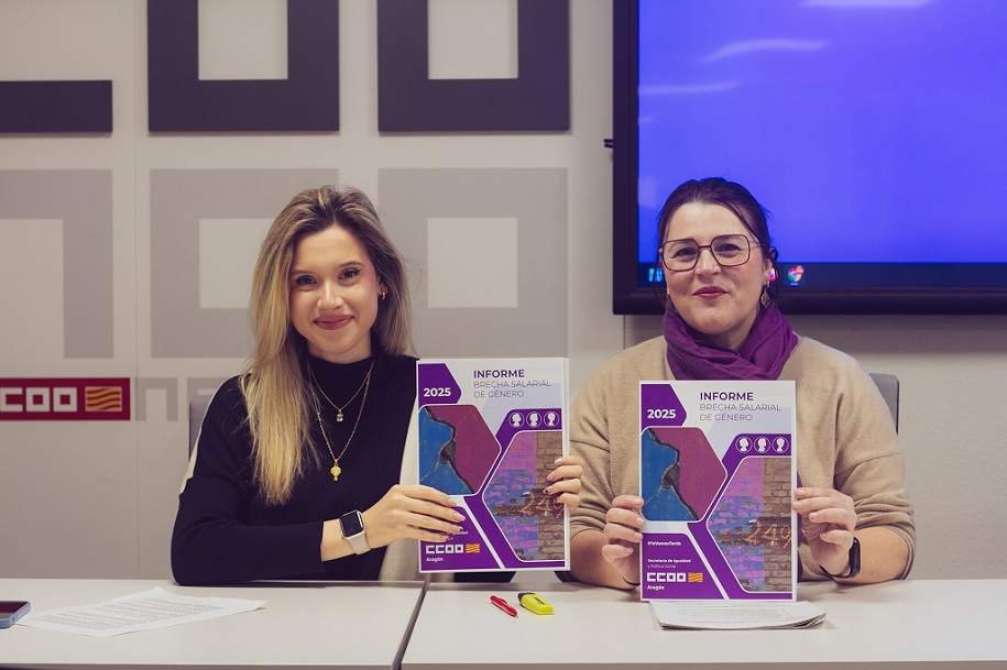 Las trabajadoras aragonesas perciben de media 5.651 euros menos al año que los trabajadores Informe sobre la Brecha Salarial en Aragón 2022 secretaría de Igualdad y Política Social de CCOO Aragón
