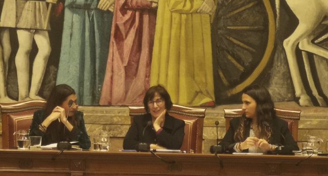 Carmen Magallón en la charla debate del pasado lunes en Zaragoza.