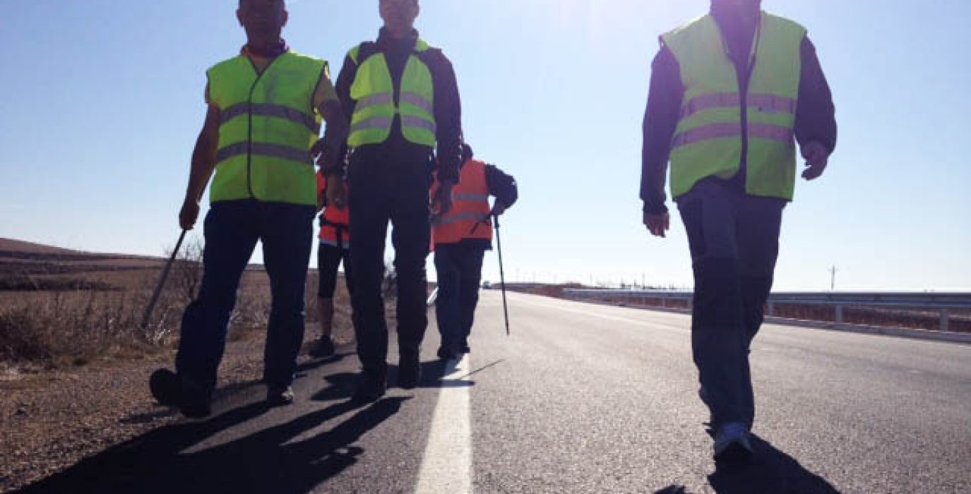 10 de marzo de 2014. Imagen de la etapa entre Muel y Morata. Foto: Marchas por la Dignidad en Aragón