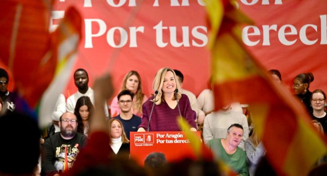 Pilar Alegría durante el acto de este domingo en Teruel | Foto: PSOE