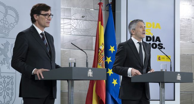 Illa y Marlaska durante la rueda de prensa de este sábado. Foto: Moncloa
