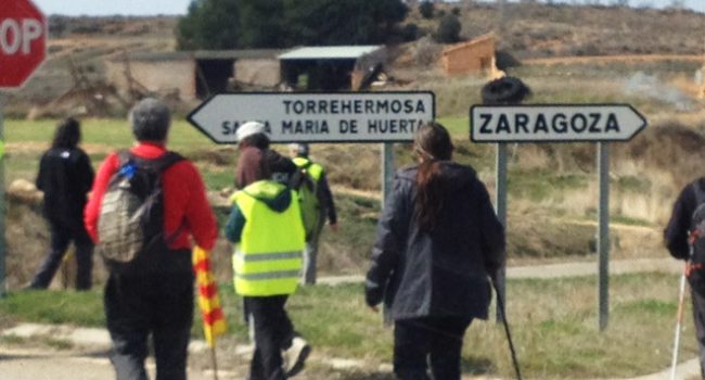 La etapa de hoy ha pasado por Ateca donde ha sido recibida por las gentes de “Ateca es chocolate”. Foto: Marchas por la Dignidad en Aragón