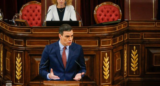 Sánchez durante su primera intervención este miércoles en la Cámara baja. Foto: Congreso