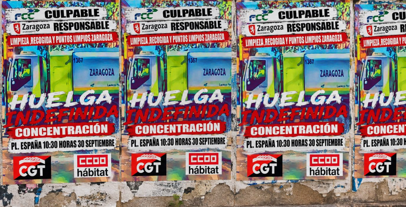 Mockup con el cartel de los paros del 30 de septiembre, previos a la huelga indefinida en FCC / AraInfo.
