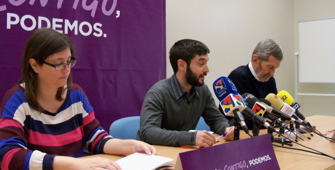 Momento de la rueda de prensa. Foto: Podemos.