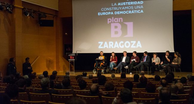 Presentación en Zaragoza del 'Plan B'. Foto: Pablo Ibáñez (AraInfo)
