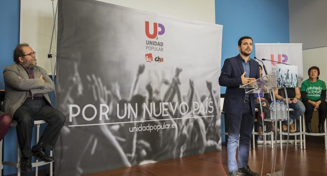 Imagen de la presentación de las y los candidatos de Unidad Popular Aragón. Foto: Diego Díaz (AraInfo)