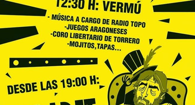 Cartel con los actos del 15M Delicias en las fiestas del barrio.
