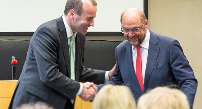 Manfred Webber y Martin Schulz. Foto: EPP Group.