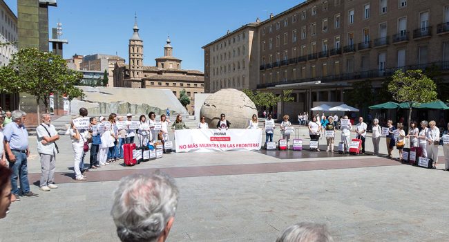 Concentración de este lunes en Zaragoza. Foto: Miguel G. García (AZ)