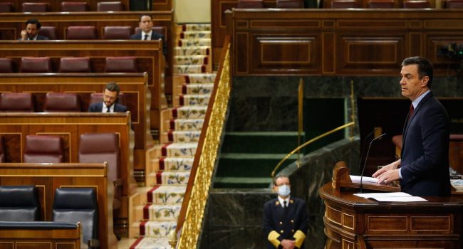 Sánchez durante su intervención en un pleno. Foto: Congreso