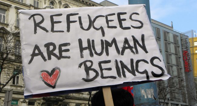 Manifestación en solidaridad con los refugiados.