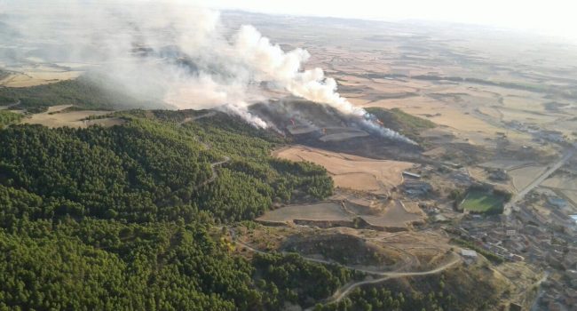 Incendio forestal de Castiliscar. Foto: DGA