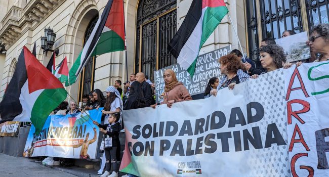 Nueva concentración en Zaragoza contra el genocidio en Palestina | Foto: Iker G. Izagirre (AraInfo)