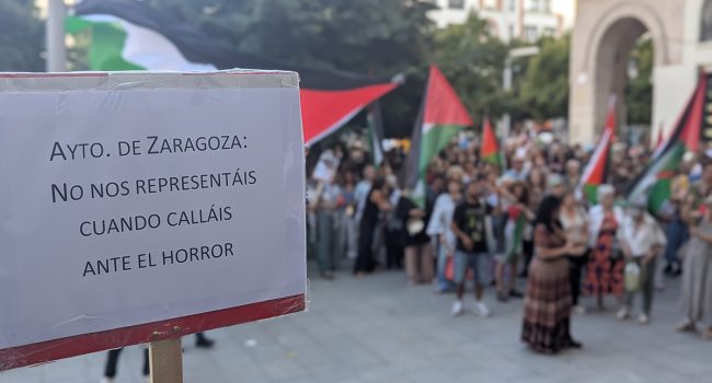 Cacerolada en Zaragoza en solidaridad con Palestina | Foto: Iker G. Izagirre / AraInfo