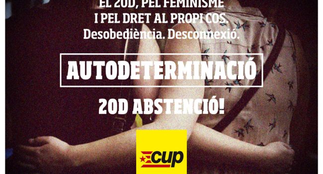 Un dels cartells de la CUP pel 20D.