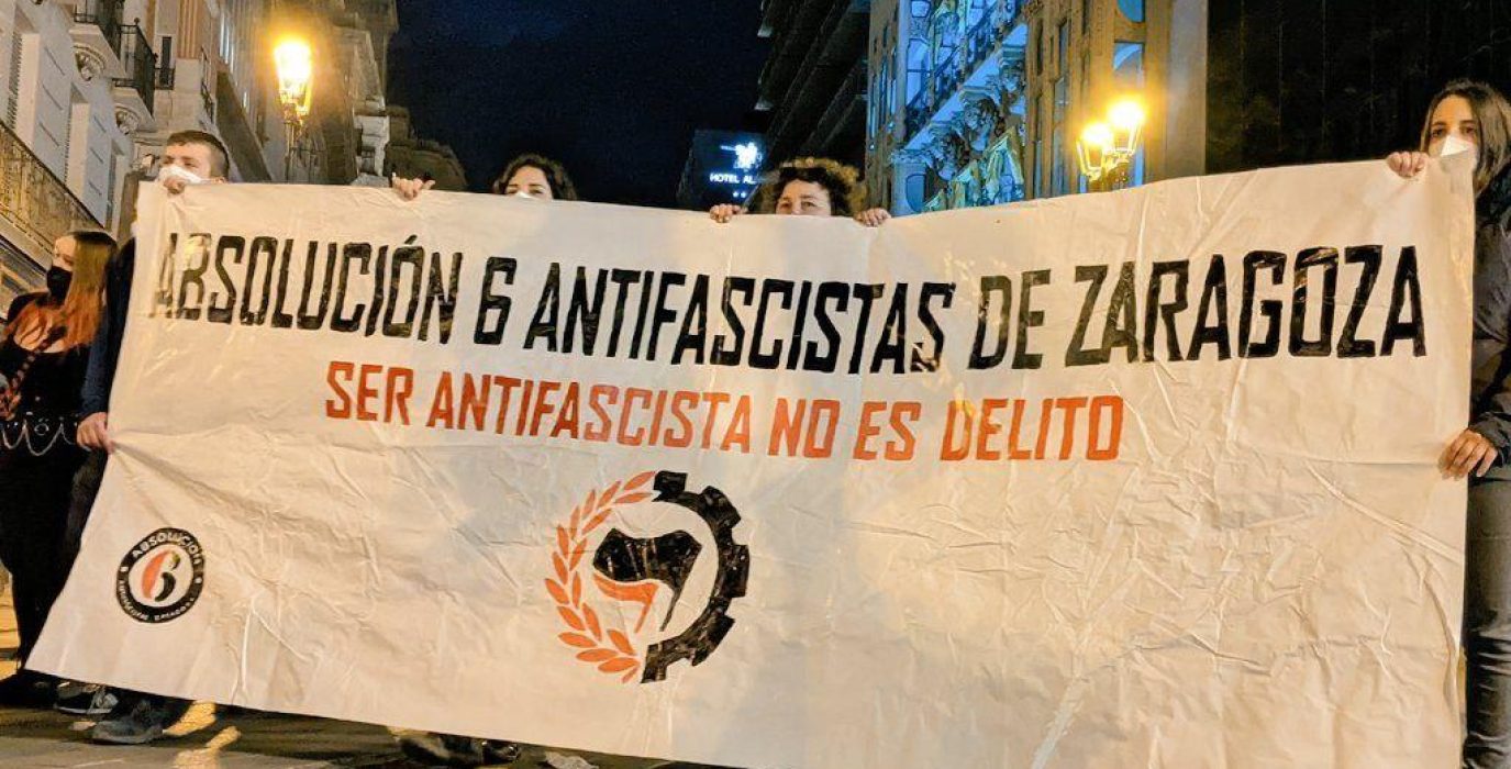 Movilización en Zaragozaen 2021 por la absolución de los seis | Foto: Iker G. Izagirre (AraInfo)