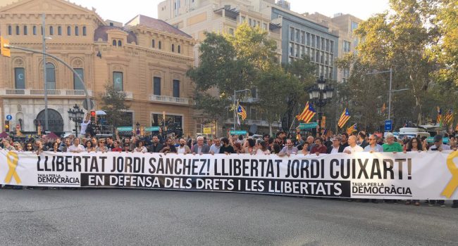 Cabecera de la manifestación de Barcelona. Foto: ANC
