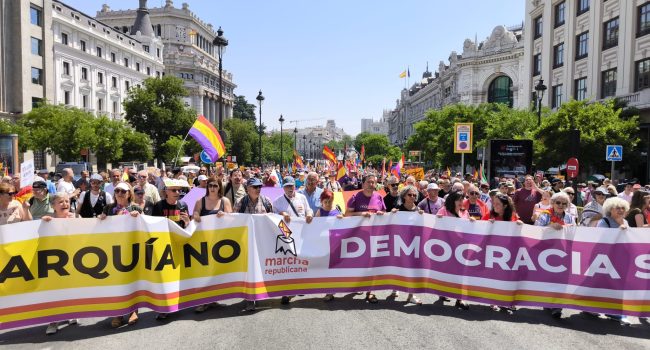 Cabecera de la segunda Marcha republicana, celebrada este domingo en Madrid | Foto: Jesús Escartín