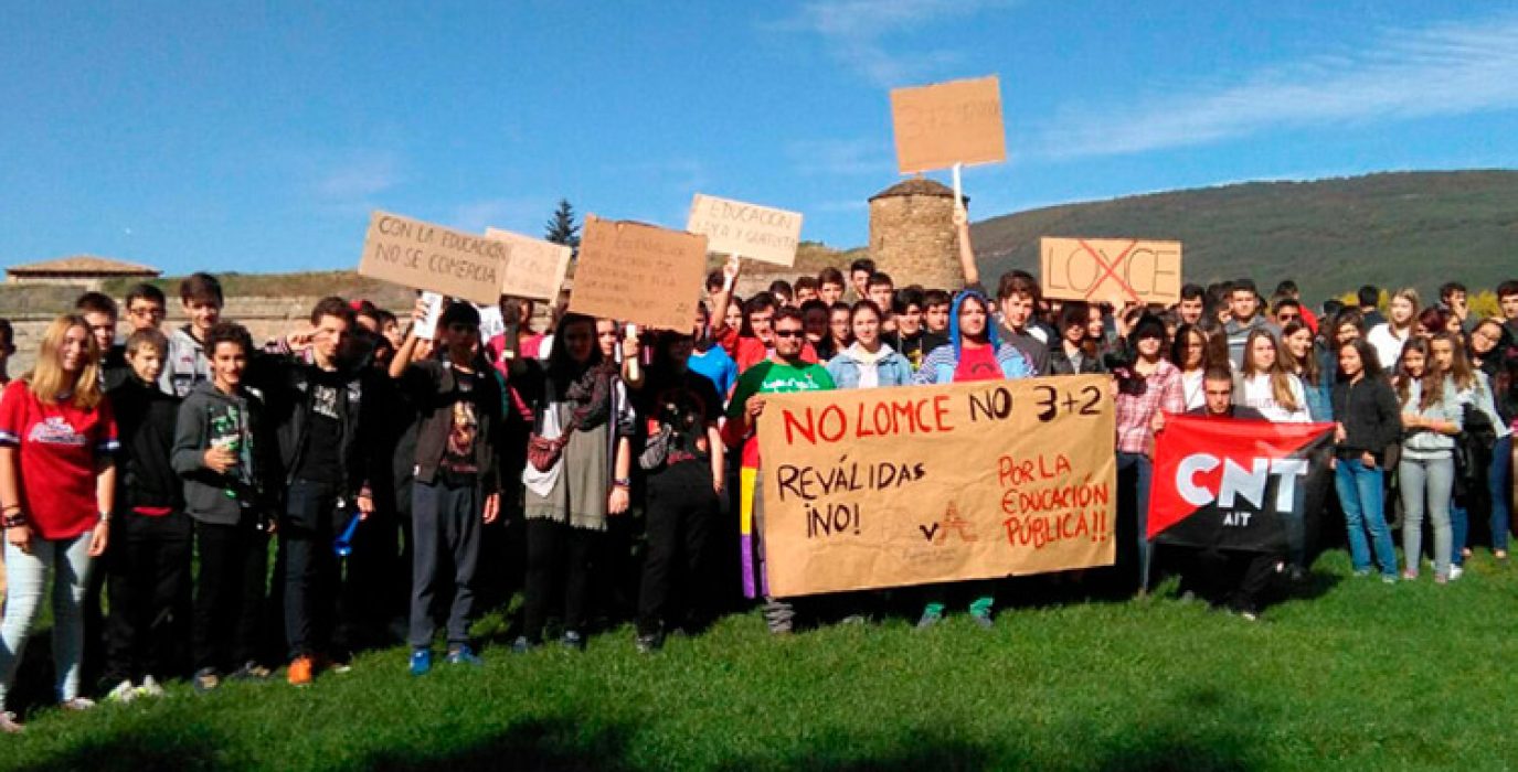 Estudiantes en huelga en Chaca. Foto: AraInfo Viello Aragón