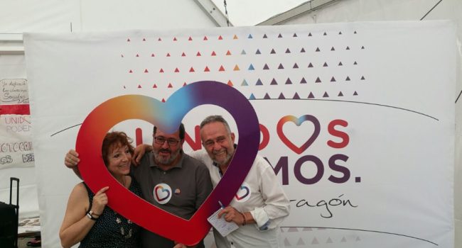 Magallón, Clarimón y Arrojo en el acto en Zaragoza.