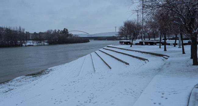 Zaragoza amenece con nieve. Foto: Pablo Ibáñez (AraInfo)