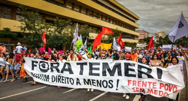 Manifestación contra Temer el pasado 31 de julio en Belo Horizonte. Foto: Maxwell Vilela.