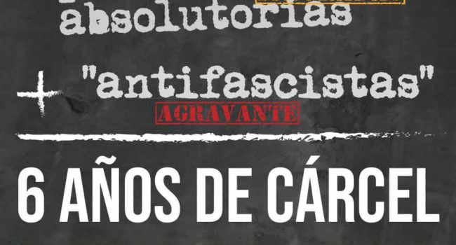 Cartel de la concentración convocada por la Coordinadora Antifascista de Zaragoza.