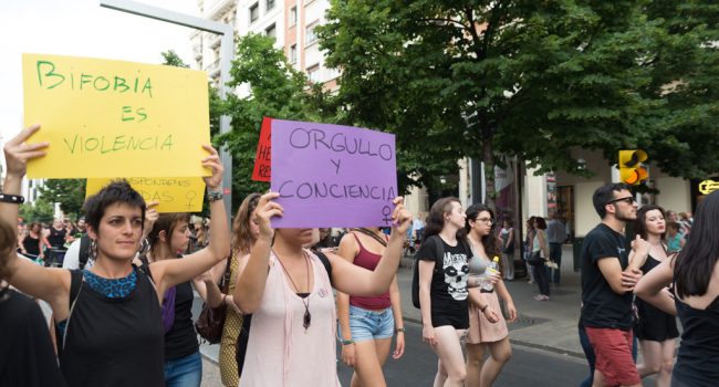 Manifestación del 28J en Zaragoza en 2016. Foto: Pablo Ibáñez (AraInfo)
