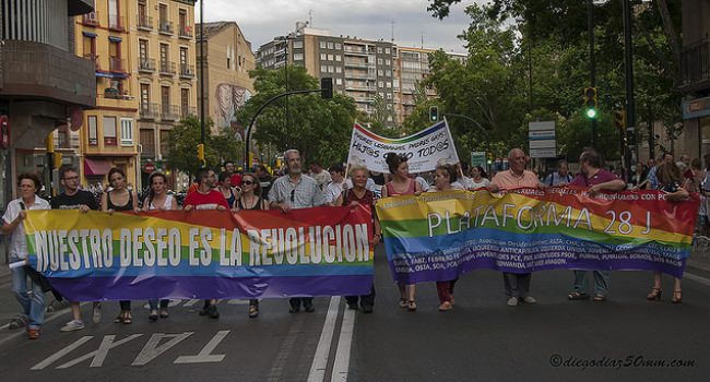 Cabecera de la manifestación de Zaragoza. Foto: Diego Díaz (AraInfo)