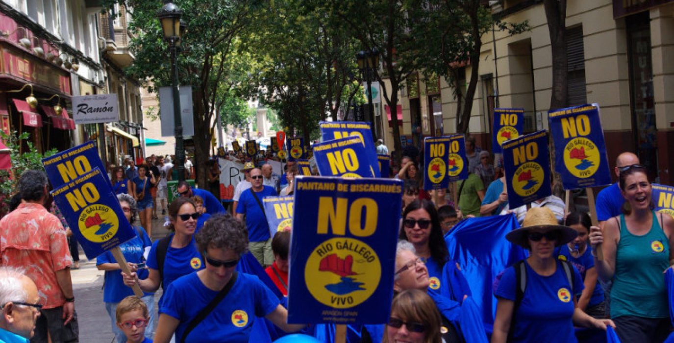 Manifestación en Zaragoza por un Río Galligo Vivo y contra el embalse de Biscarrués. Foto: Miguel Ángel Conejos (Arcivo AraInfo).