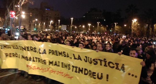 Manifestación en Barcelona. Foto: @La_Directa