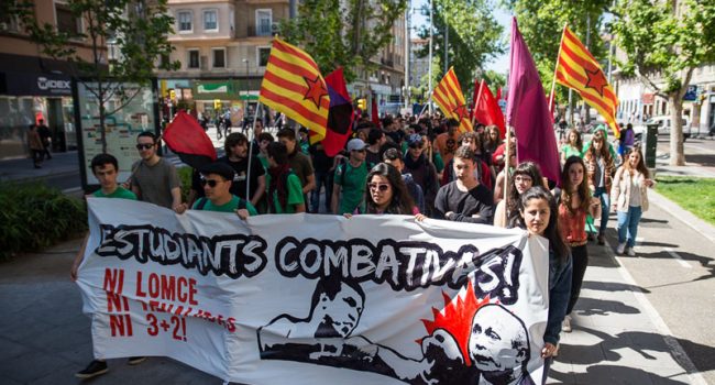 Imagen de la huelga en Educación contra la LOMCE de este miércoles. Foto: Pablo Ibañez (AraInfo)