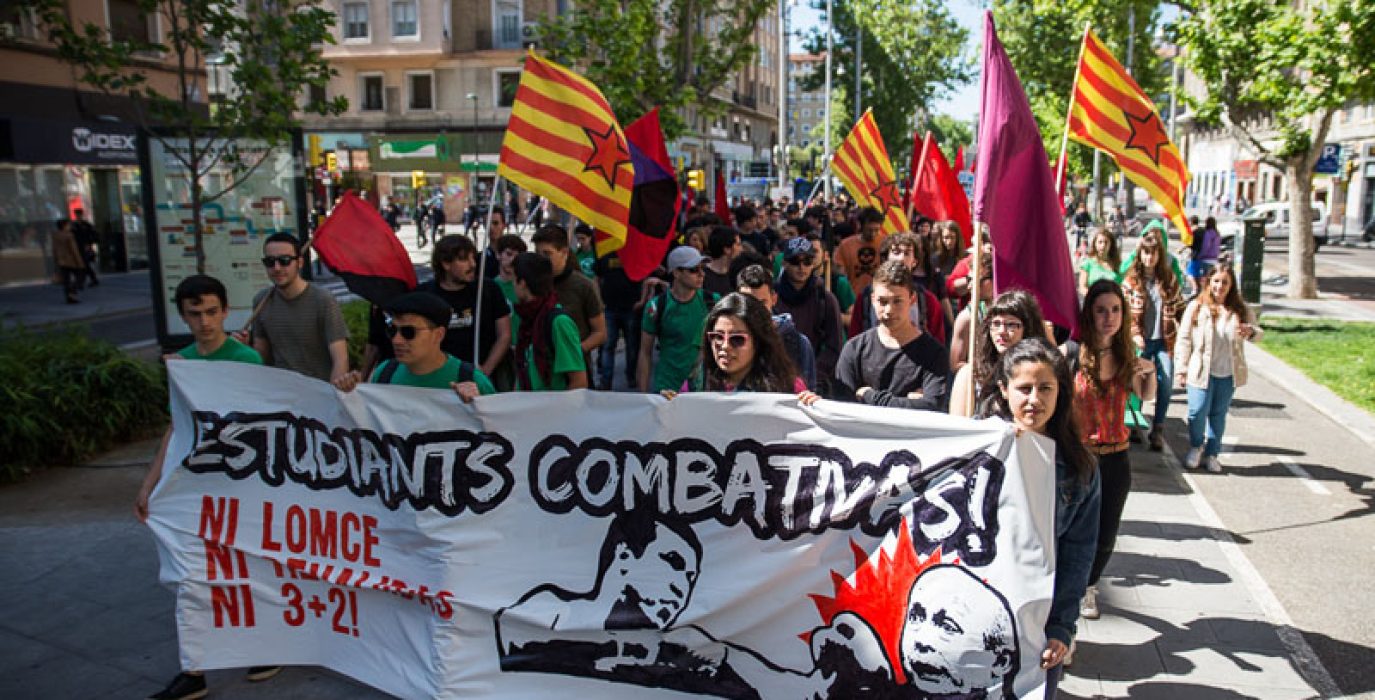 Imagen de la huelga en Educación contra la LOMCE de este miércoles. Foto: Pablo Ibañez (AraInfo)