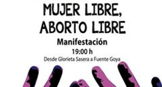 Cartel de la convocatoria de manifestación en Zaragoza.