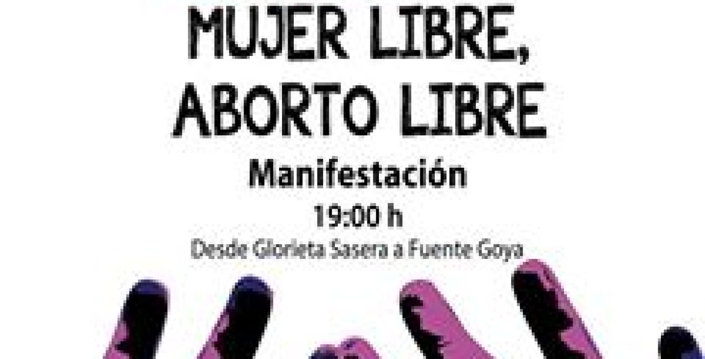 Cartel de la convocatoria de manifestación en Zaragoza.