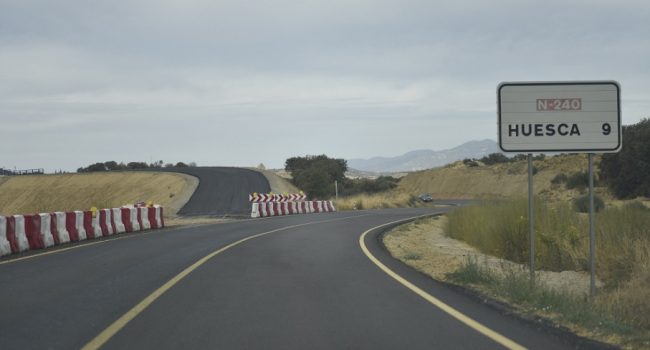 Obras en la A-22 Uesca-Sietemo | Foto: Ministerio de Transportes y Movilidad sostenible