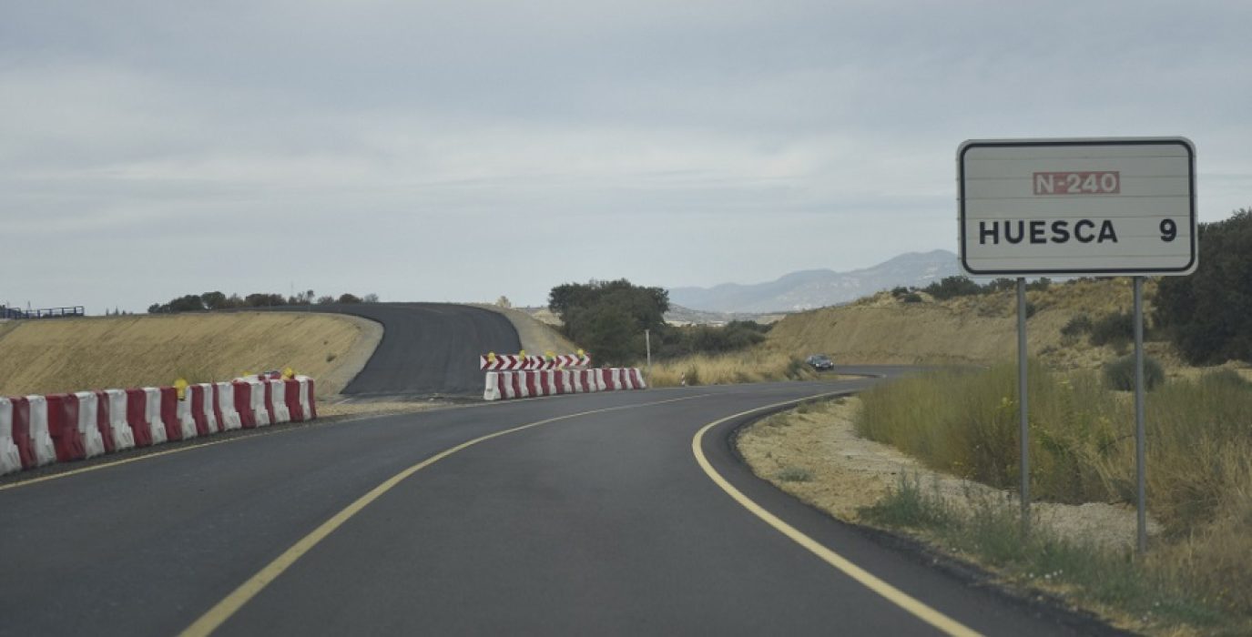 Obras en la A-22 Uesca-Sietemo | Foto: Ministerio de Transportes y Movilidad sostenible
