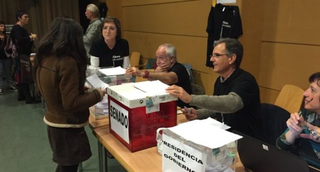 Votaciones en Zaragoza. Foto: @AhoraEnComunARA