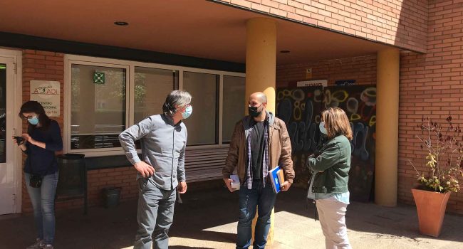 Nicolás López, edil de la formación, con los gerentes de Atadi.