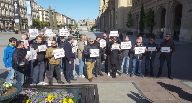 Imagen de la concentración llevada a cabo este viernes. Foto: Avanza Zaragoza