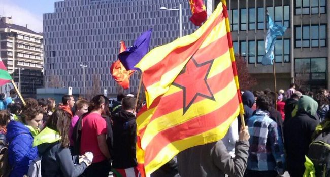 Representantes de Aragón durante el Aberri Eguna celebrado en Iruñea. Foto: @Puyalon