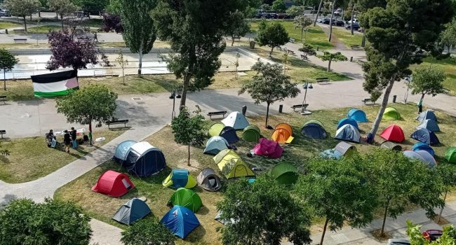 Acampada por Palestina en la Universidad de Zaragoza | Foto: @AcampadaZar