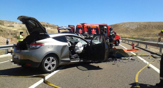 El nuevo accidente de este lunes, supone el séptimo en lo que llevamos de año. Foto: 112 Aragón