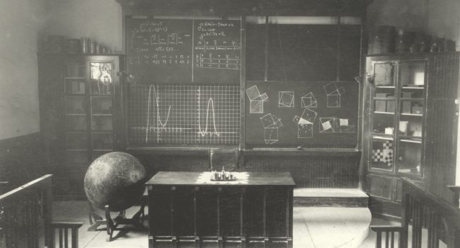 Antigua aula del Instituto Ramón y Cajal de Uesca.