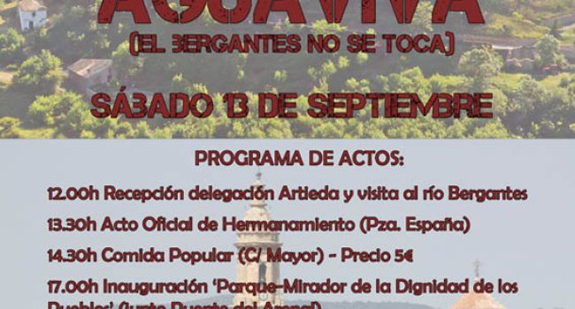 Cartel con los actos de la jornada de hermanamiento.