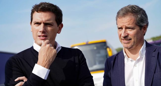 Rivera junto al portavoz de Ciudadanos en Aragón, Daniel Pérez Calvo. Foto: Ciudadanos