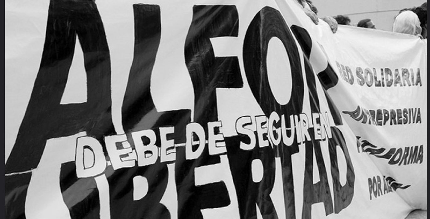 Concentración en Zaragoza por la libertad de Alfon. Foto: Diego Díaz (AraInfo)